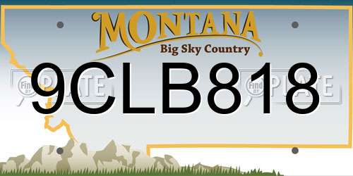 9CLB818 Montana License Plate