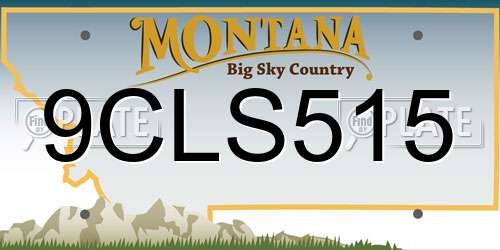 9CLS515 Montana License Plate