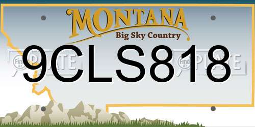 9CLS818 Montana License Plate