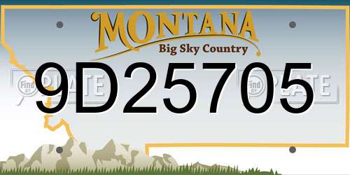 9D25705 Montana License Plate