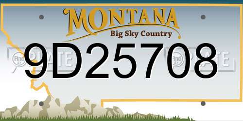 9D25708 Montana License Plate