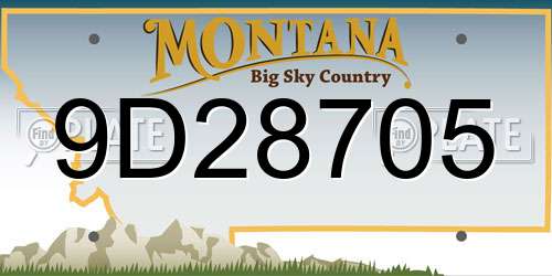 9D28705 Montana License Plate