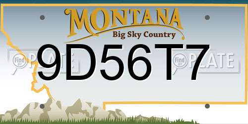 9D56T7 Montana License Plate