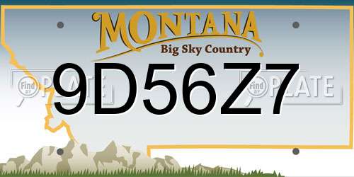 9D56Z7 Montana License Plate