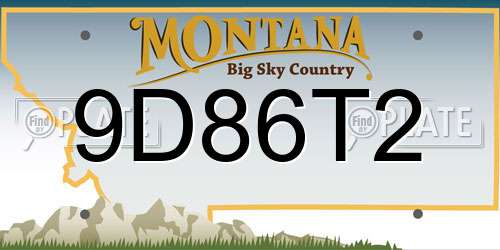 9D86T2 Montana License Plate