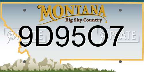 9D95O7 Montana License Plate