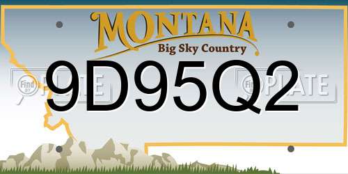 9D95Q2 Montana License Plate
