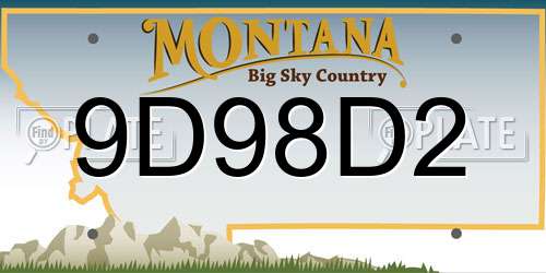9D98D2 Montana License Plate