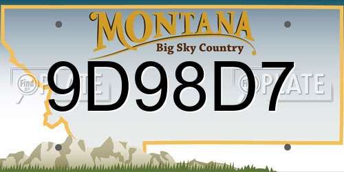 9D98D7 Montana License Plate