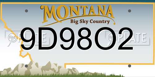 9D98O2 Montana License Plate