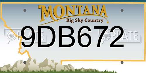 9DB672 Montana License Plate