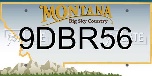 9DBR56 Montana License Plate