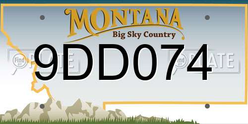 9DD074 Montana License Plate