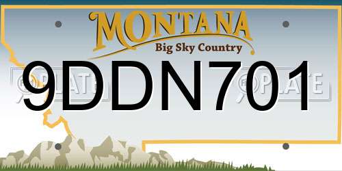 9DDN701 Montana License Plate