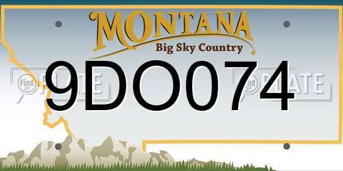 9DO074 Montana License Plate
