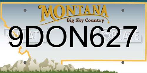 9DON627 Montana License Plate