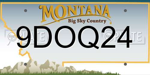 9DOQ24 Montana License Plate