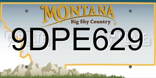 9DPE629 Montana License Plate