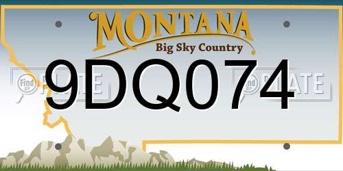 9DQ074 Montana License Plate