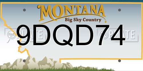 9DQD74 Montana License Plate