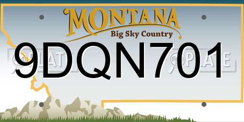 9DQN701 Montana License Plate