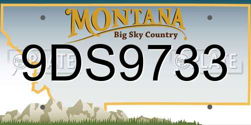 9DS9733 Montana License Plate