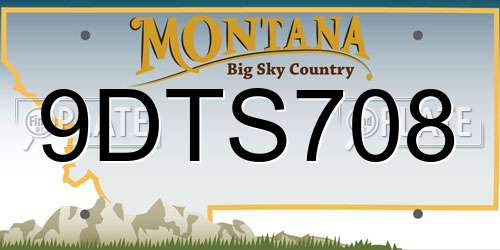 9DTS708 Montana License Plate
