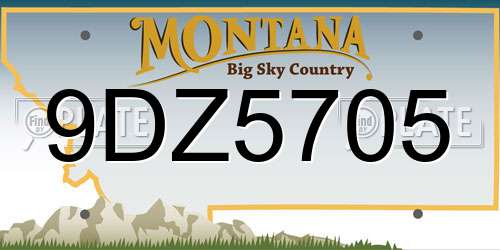 9DZ5705 Montana License Plate