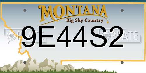 9E44S2 Montana License Plate