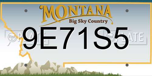 9E71S5 Montana License Plate