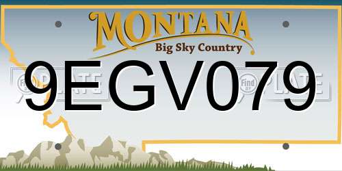 9EGV079 Montana License Plate