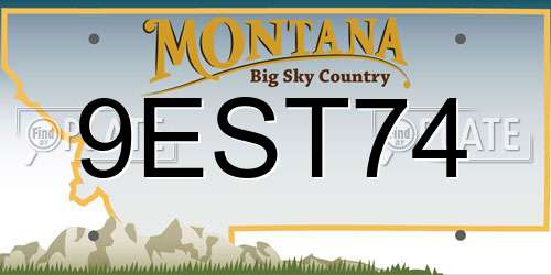 9EST74 Montana License Plate