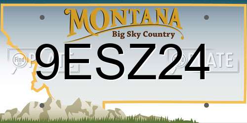9ESZ24 Montana License Plate