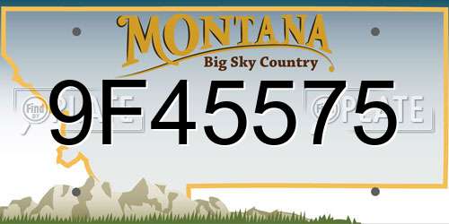 9F45575 Montana License Plate