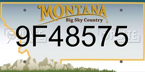 9F48575 Montana License Plate