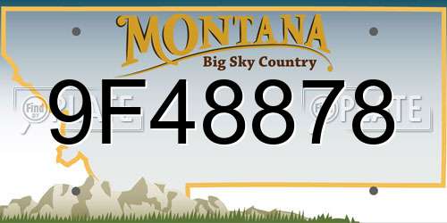 9F48878 Montana License Plate