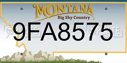 9FA8575 Montana License Plate