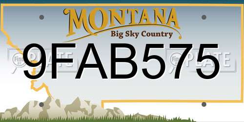 9FAB575 Montana License Plate