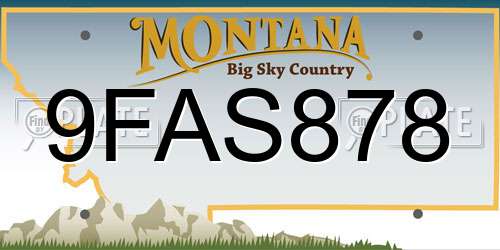 9FAS878 Montana License Plate