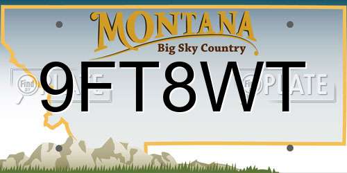 9FT8WT Montana License Plate