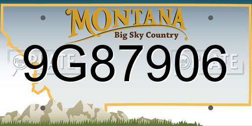 9G87906 Montana License Plate