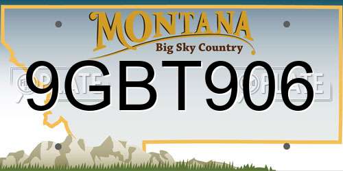 9GBT906 Montana License Plate