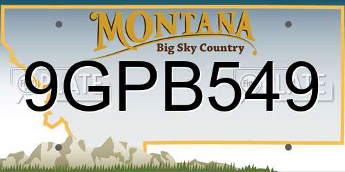 9GPB549 Montana License Plate