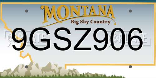 9GSZ906 Montana License Plate