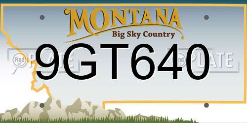 9GT640 Montana License Plate