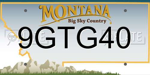 9GTG40 Montana License Plate