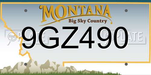 9GZ490 Montana License Plate