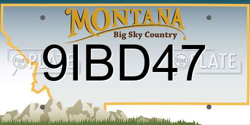 9IBD47 Montana License Plate
