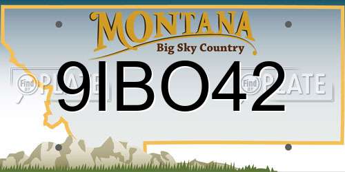 9IBO42 Montana License Plate