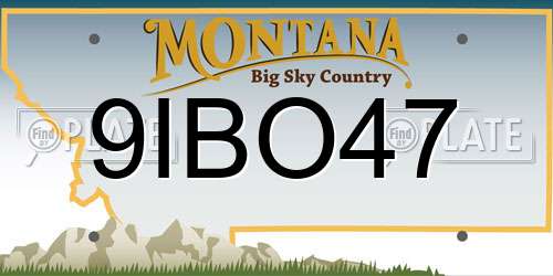 9IBO47 Montana License Plate